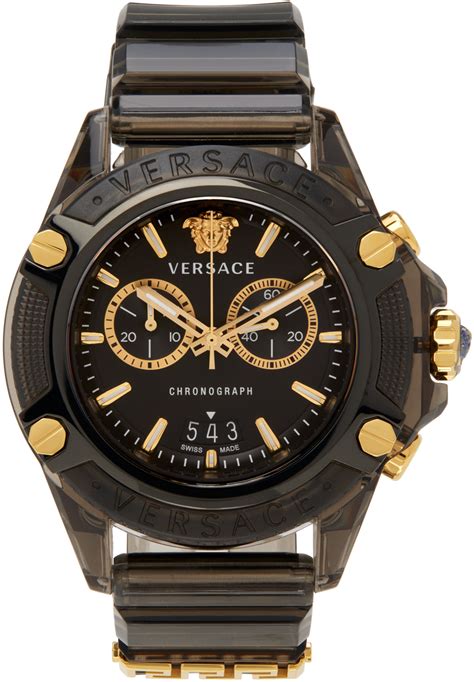 icon active versace|Icon Active Watch Black .